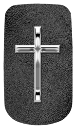 DAROYAL-510-SL-SH-BK Silver Single Cross Shimmer Black Background